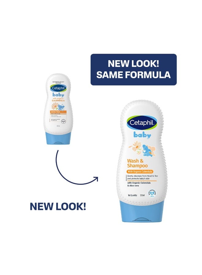Cetaphil Baby Wash & Shampoo with Organic Calendula 230 ml | Gentle Daily Cleanser for Newborns & Babies | Hypoallergenic, Dermatologist Tested, Paraben-Free - Image 4